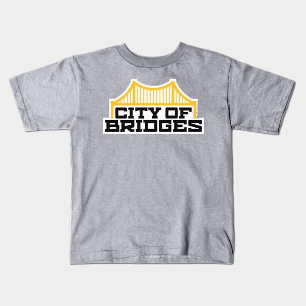 City of Bridges Kids T-Shirt by shopegghead